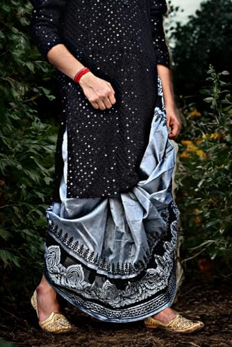 Image of Men's Ready to Wear Pant System Printed MAYUR PUCHHA Dhoti for Marriage, Pooja, Festival etc.(GC010)