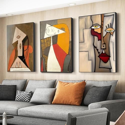 Affiche Picasso moderne pour salon, décoration murale femme abstraite peinture toile 30x42 cm