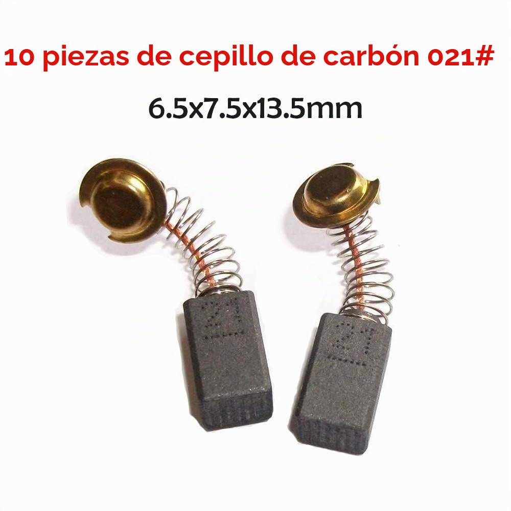 10 escobillas de carbón para motor eléctrico. Escobillas de recambio de varios tamaños para herramientas eléctricas