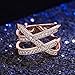 ZDIFDIC Fashion Rose Gold Overlapping Rings For Women Intertwined Crossover Statement X Ring Cross Ring Cubic Zirconia Ring Engagement Promise Band Wedding Rings for Women Gifts (6#)