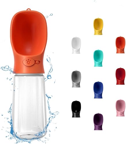 Miniatura 33 de WePet Botella de agua portátil para perros, 12 onzas, dispensador de agua para cachorros a prueba de fugas con alimentador de bebida para mascotas
