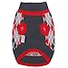 Blueberry Pet Chic Argyle All Over Dog Sweater in Charcoal and Scarlet Red, Back Length 20