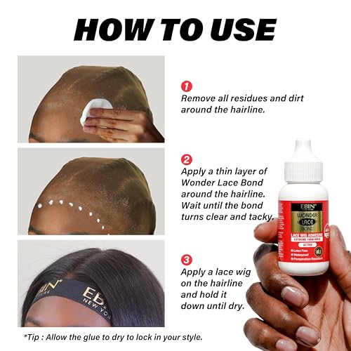 Ebin New York WBF38 Wonder Lace Bond Wig Adhesive: Extreme Hold Invisible Bonding Glue thumb #3