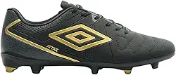 Chuteira Umbro Attak Eternal Campo Preto e Dourado