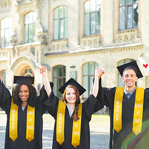 20 Pcs 60" Long Plain Graduation Stole Bulk Class Of 2023 Unisex Adult Graduation Sash Honor Stole Scarf For Men Women (Gold) #TOP5