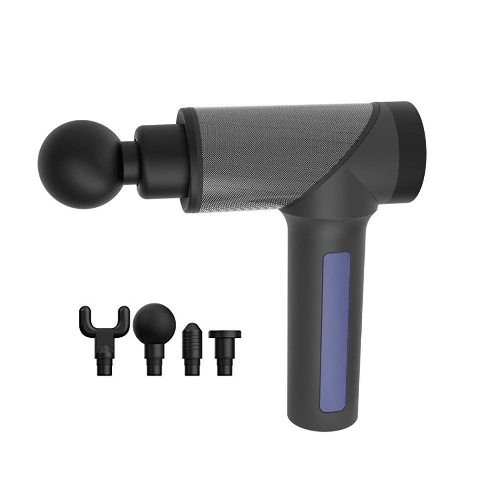 Pistola de Masaje Muscular y de Tejido Profundo de Mano, Pistola de Fascia de relajación Muscular inalámbrica súper silenciosa portátil con 4 Cabezas de Masaje