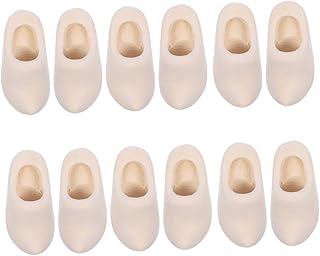 ORFOFE 6 Pairs Miniature Wooden Dutch Clogs Unfinished Dollhouse Shoes for DIY Crafts Thick Wood with Fine Detailing for Micro Landscape and Miniature Furniture Decor