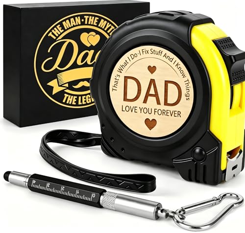 Birthday Gift for DadEngraved Tape Measure Gift Set with Tool Pen