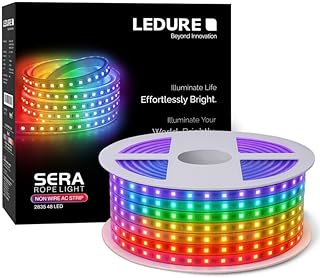 LEDURE Sera 10M LED Rope Light | Flexible Neon AC Strip with 48 LEDs | LED Strip for Indoor &amp; Outdoor Use | Energy Efficie...