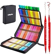 80 Colors Art Markers Set, Ohuhu Dual Tips Coloring Brush Fineliner Color Marker Pens, Water Base...