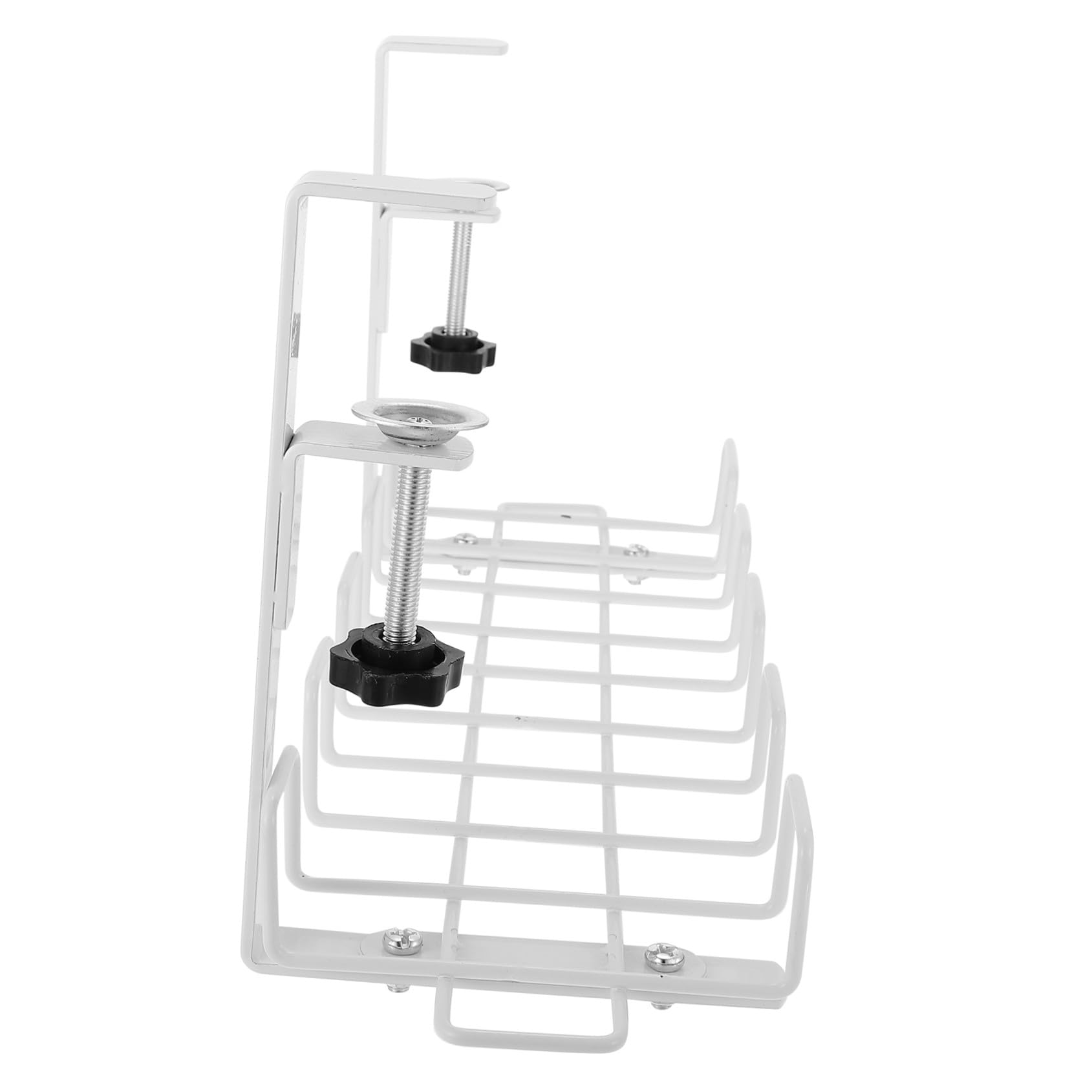 Organiseur Câbles sous Bureau Rangement Suspendu pour Gestion Câbles Bureau Support Cordons Pratique et Facile à Installer Blanc