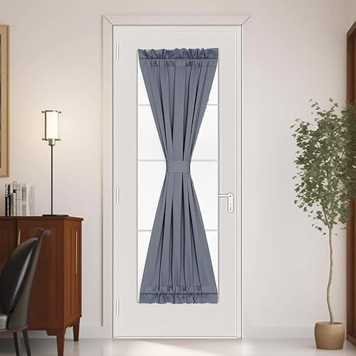 Miniatura 7 de PANOVOUS Cortinas pequeñas para ventana de puerta delantera, Navidad, panel de cortina opaca para puerta francesa para privacidad, cortina de puerta