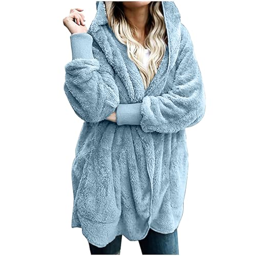Ceboyel Womens Fleece Teddy Coats 2023 Trendy Hooded Winter Jacket Shaggy Faux Sherpa Cardigans Fashion Warm Clothes3
