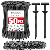 TEAWOO 50 Pcs Nylon Universal Cable Tie Buckles, High-Strength Self-Locking Zip Ties, Car Bumper Fender Retainers, Fasteners for Automotive Repair & Home Organization