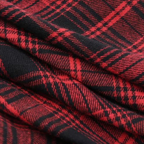 Pleated Skirts for Women Plaid Skirt Punk Goth Y2k Emo Skirt High Waisted A-line Flare Mini Skirts Red4
