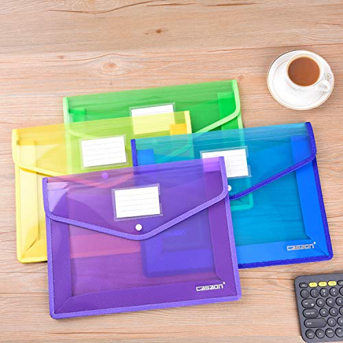 7 Pack B4 Plastic File Folders Waterproof Transparent Expandable File Folder - Purple&Pink&Yellow&Green&White&Blue&Black #TOP5