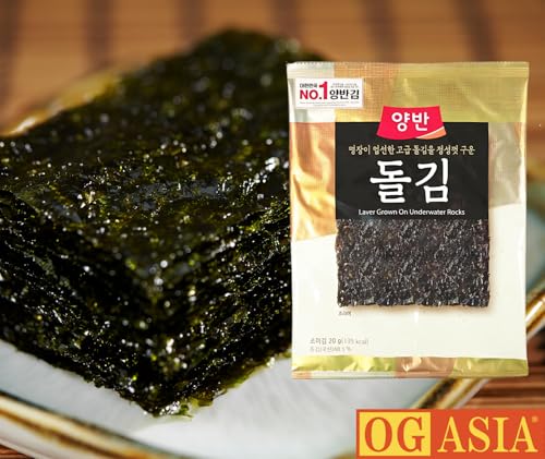 DONGWON Gerösteter Nori Seetang – 3er Pack – Würziger Algen Snack mit Sesamöl – OG ASIA – 3x 20g