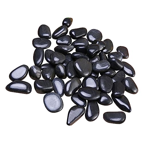 Sosoport Guijarros Negros Decorativos Para Acuario y Jardinería Exterior, Piedras Pulidas 2-4 Cm Para Macetas y Paisajismo, Rocas De Río Para Plantas y Decoración De Jardín
