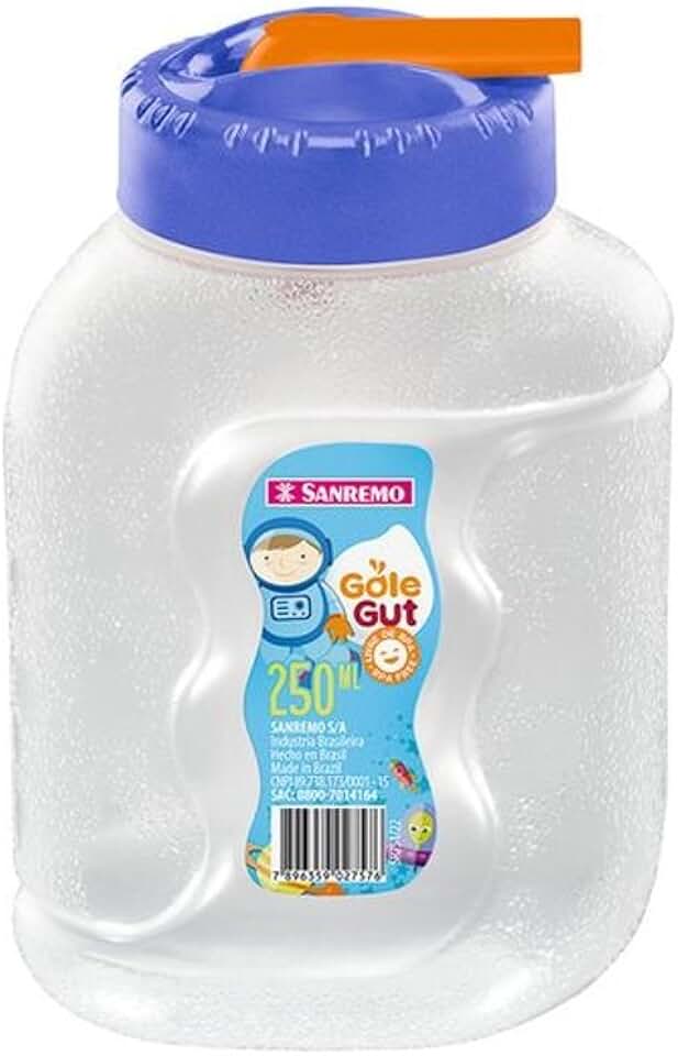 Sanremo - Garrafa Plástica Infantil com Bico Valvulado de 250ml, Linha Gole Gut