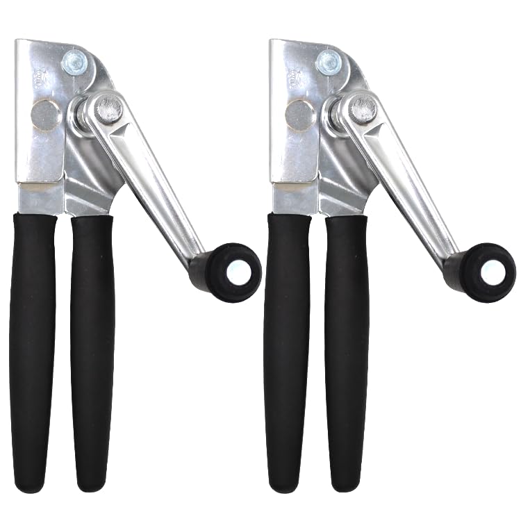 2 Pack Commercial Grade Heavy Duty Manual Can Opener with Easy Crank Folding Handle/Super Thick 20GA 2.0mm Steel with Chrome Plate Finish/Fit All Size Large Cans