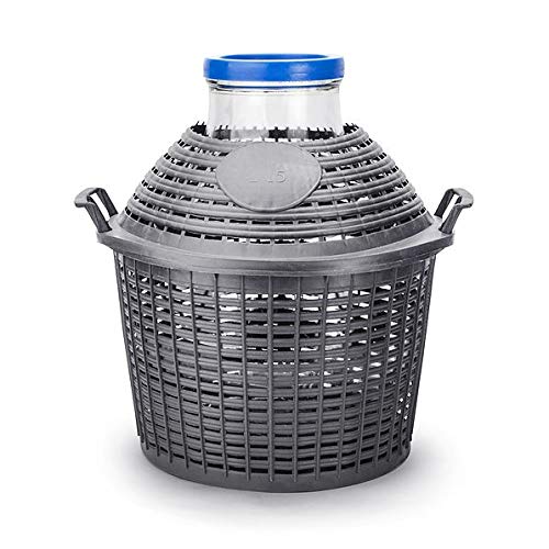 chomik Weinballon 5 L in einem Kunststoffkorb und Einer breit (15L) Cover