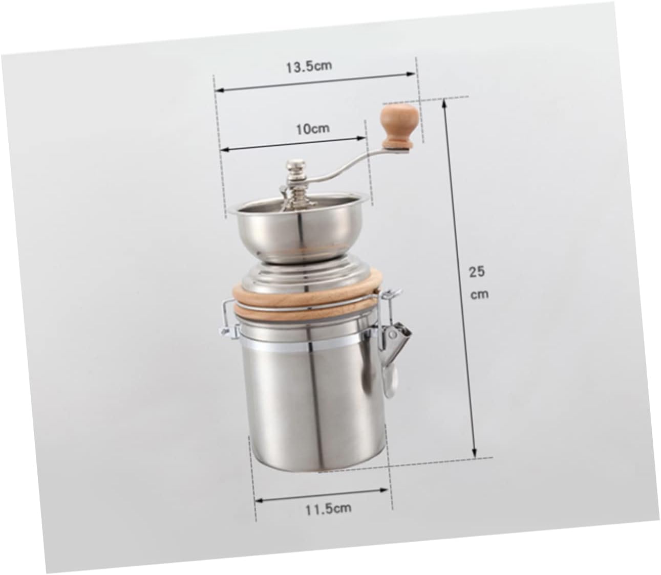 Manual Coffee Grinder Stainless Steel Container Hand Crank for Fresh Beans Pepper