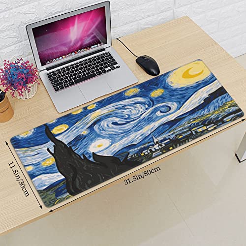 Black White Wave Gaming Mouse Pad XXL Japanese Red Sun Extended Big