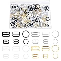 Auiremrti BH Schultergurtversteller,120 Stück Verstellbare BH Träger Clips,Ersatz für BH Träger Schnallen, Metall-und Kunststoffverschluss,3 Styles in 2 Größen
