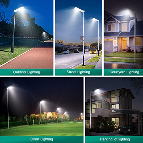 Gebosun 100W Outdoor Led Solar Street Light，Ip65 Waterproof White 6000K Solar Security Light Motion Sensor Dusk To Dawn With Adjustable Mounting Bracket Suitable For Pole-Mounted & Wall-Mounted #TOP6