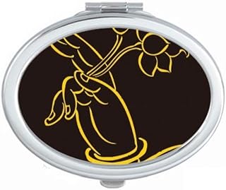 Hand Lotus Mirror Portable Fold Hand Makeup Double Side Glasses