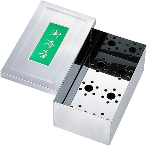 TIKUSAN Contenedor de algas japonesas Sushi Nori Can Hecho en Japón Acero Inoxidable (Pequeño)