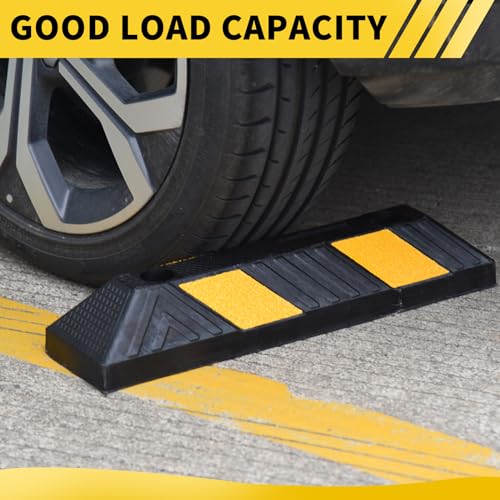 Image of BESEA 20.8 inch Rubber Parking Stop, 4 Pack Wheel Stop for Garage & Driveway