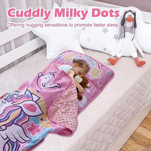 Image of TANOSHII Toddler Nap Mat with Pillow and Blanket, Unicorn Pattern- 21 inchx53 inch, Cozy, Soft, and Machine Washable, All-in-one Design - Nap Mats for Preschool, Travel and Daycare