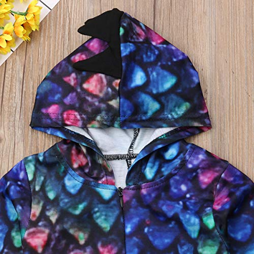 Yuemengxuan Newborn Infant Baby Boys Girls Cartoon Dragon Dinosaur Hooded Romper Jumpsuit Pajamas Outfits4