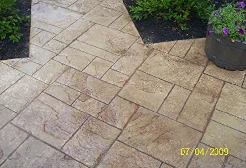 Ashler Notched Slate Concrete Stamp Set By Walttools | Decorative Tile Pattern Polyurethane Texturing Mats, Sturdy, Realistic Detail - 5 Piece (Series 2) #TOP6