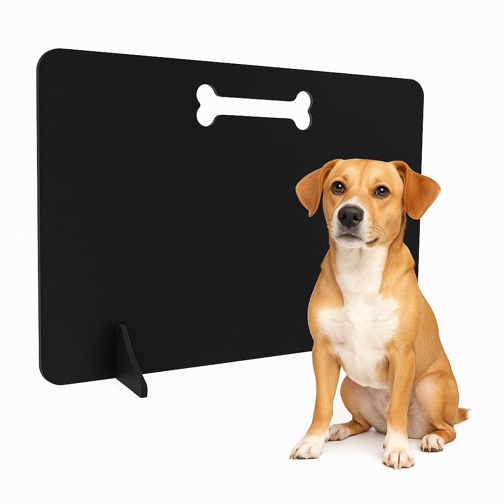 No-Drilling Dog Gate – Indoor Multi-Purpose Pet Barrier for Patio, Stairs & Doorways, Easy Freestanding Safety Gate for Dogs (BLACK STAIN, 51cm (H) x 80cm (W))