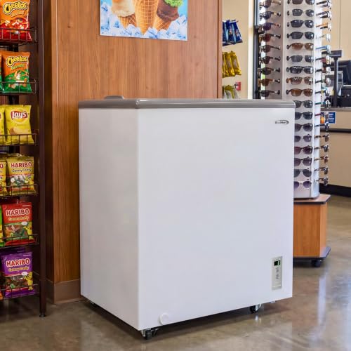 Image of KoolMore 30 in. Commercial Flat Top Ice Cream Display Freezer, NSF Listed, 7 Cu. Ft. in White
