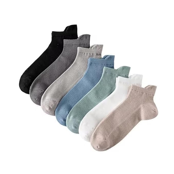 urbansocks 7 Pairs Women’s Cotton Mesh Ankle SocKks Breathable Low-Cut Casual Short SocCks for Summer Soft, Stretchable Lightweight SOocks in Multicolor for Office-picture-34