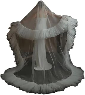 ruthyuexin Two Layer Wedding Veil Ruffled Edge Tulle Bridal Veil With Comb Fluffy Bride Veils Cover Face Veil