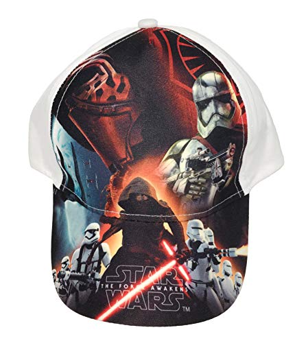 Disney Star Wars Jungen Cap Kappe Schirmmütze (52, Weiß)