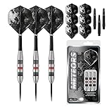 DESIGNA DARTS Meteors 90 V2 Darts | M2 | Ringed Steel Tip Darts Set | 36g (D8647)