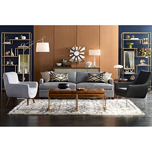 Walker Edison Modern Marble And Metal Frame Open Rectangle Coffee Accent Table Living Room Ottoman End Table, 42 Inch, Marble #TOP5