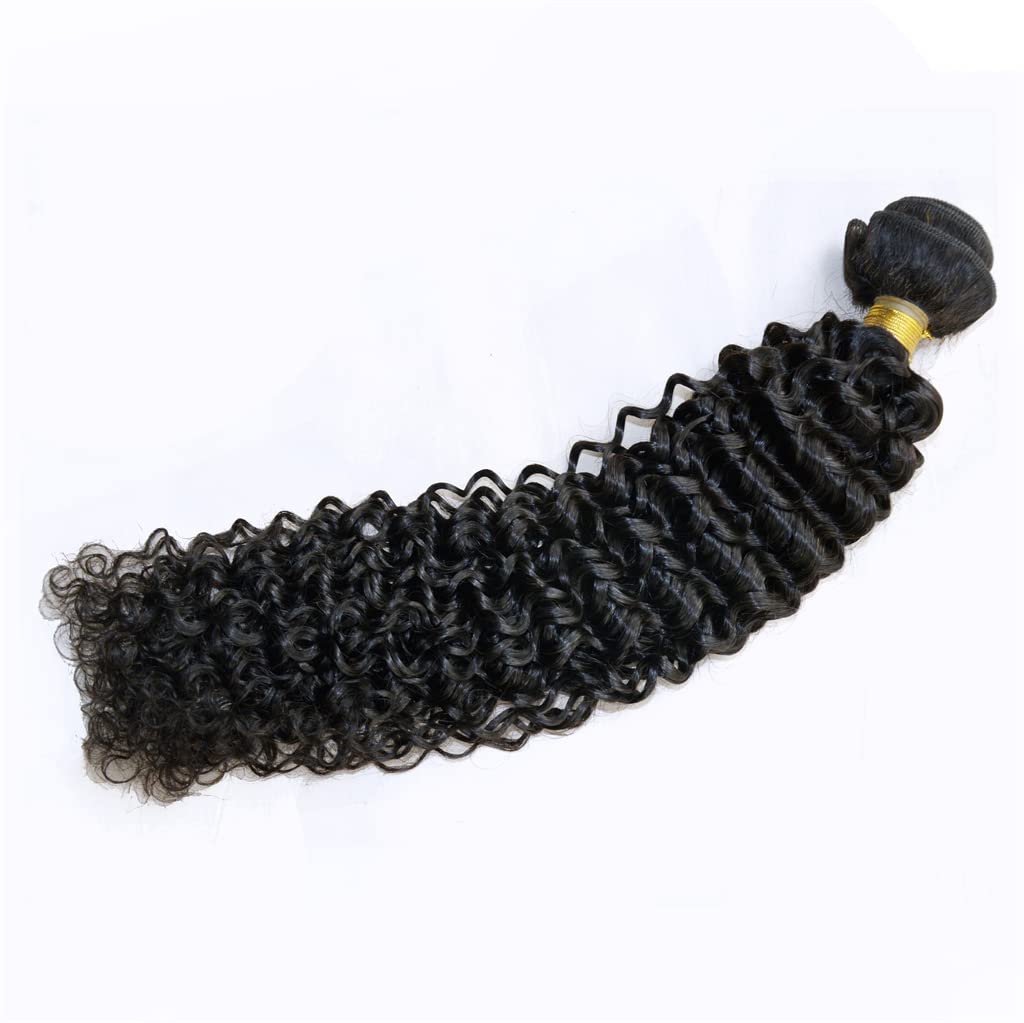 Brazilian Curly Hair 1 Bundle Unprocessed Human Virgin Hair Weave Extenison Jerry Curly Single Bundle Natural Color (8 Inch)
