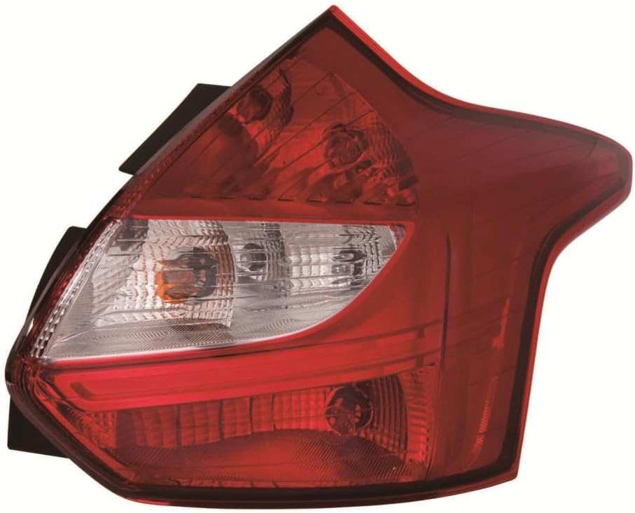 KarParts360 For Ford Focus 2012 2013 2014 Tail Light Assembly Passenger Side | CAPA Certified | Red Lens | Hatchback | With Bulbs | Replacement For FO2819152, FO2819152C | DM5Z13404C