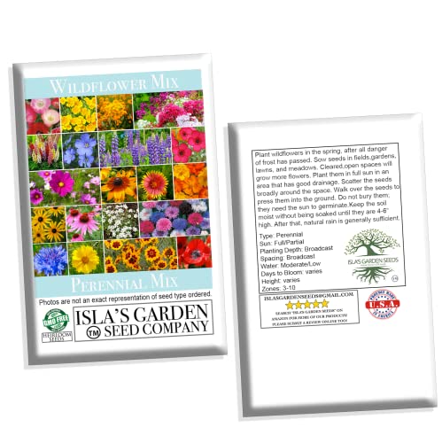 Perennial Wildflower Mix, 600+ Flower Seeds Per Packet, (Isla's Garden Seeds), Blend Of 17 Various Perennial Wildflowers, Non Gmo & Heirloom Seeds #TOP4