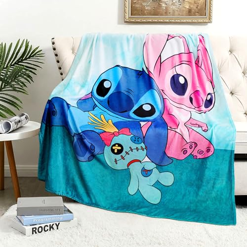 Image of Sianseir Cute Cartoon Flannel Kids Blanket, Home Anime Fans Sofa Bed Lightweight Throw, Soft and Cozy Travel Plush Blanket 40x50 Inches