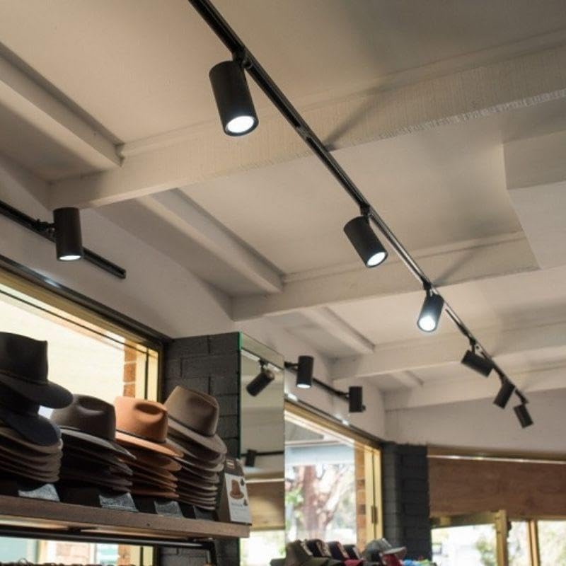 Foco LED en riel 80° Trifásico NEGRO para bombilla GU10 - SILAMP