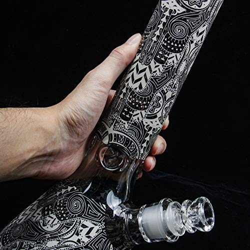 REANICE Percolator Bong Wasserpfeife Bubbler Durchmesser Schwarz Bongs (14.5MM 33CM) – Bild 4