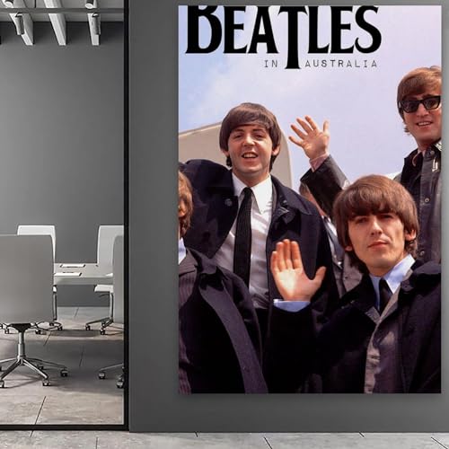YBRAVO Poster vintage des Beatles sur toile – Impression d’art moderne pour chambre à coucher – 30 x 45 cm - Les Beatles, Paul McCartney, John Lennon, RIngo Starr, George Harrison YBRAVO Poster vintage des Beatles sur toile - Impression d'art moderne pour chambre à coucher - 30 x 45 cm – Image 6