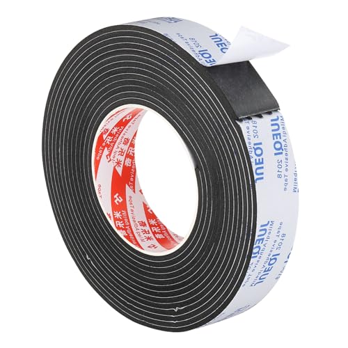 PATIKIL 5m/16.4ft Sealing Foam Tape, 30mm Wide 3mm Thick Single Sided Weather Stripping Door Furniture Seal Strip for Window Pipes Insulation, Black